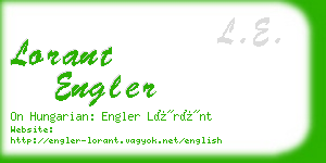 lorant engler business card